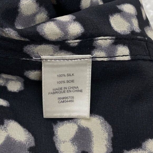 Rebecca Taylor Silk Floral Print Blouse Tank Black - Picture 7 of 8